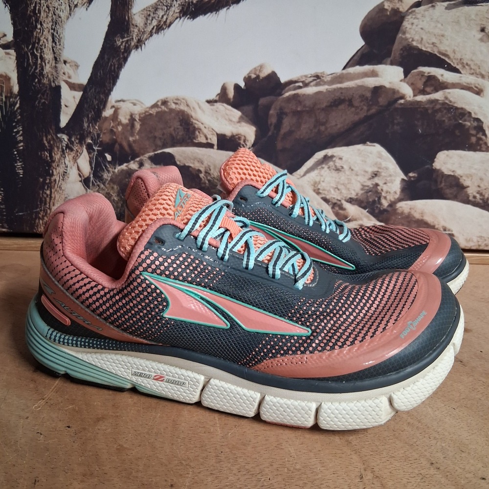 Altra Torin 2.5 Womens Running Shoes Grey Coral Zero Drop Sneakers Sz 7 NICE!